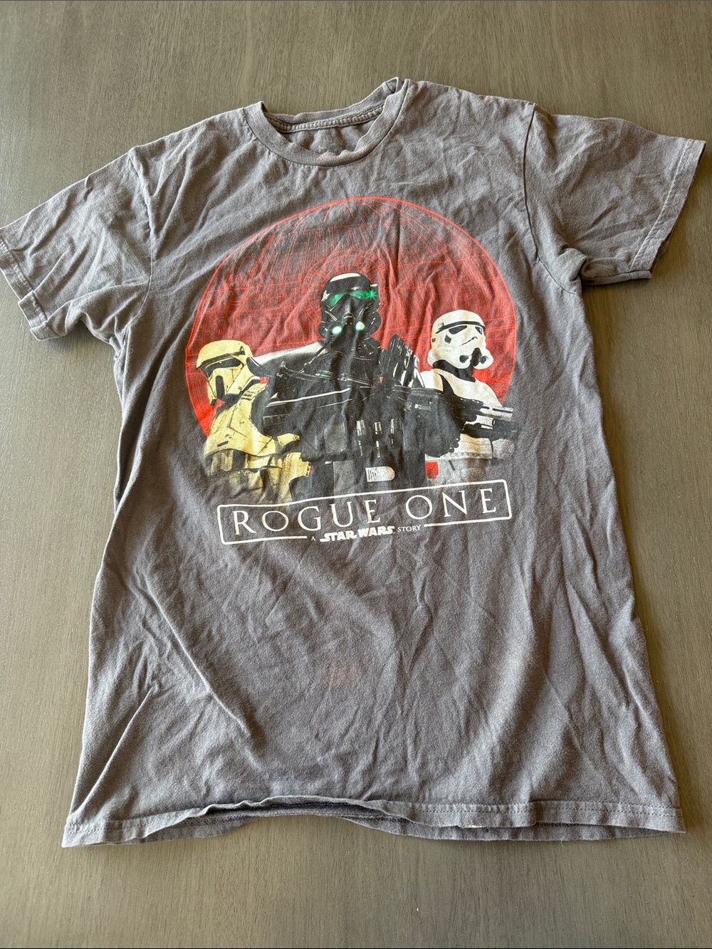 Disney Rogue One Star Wars Graphic Tee - Gray with Red and Black Print